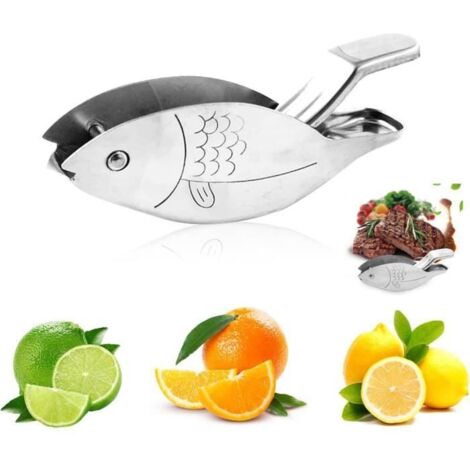 Presse-agrume manuel - Inox - Design poisson - Acier inoxydable - Compact - Ergonomique (1/4)