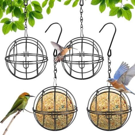 Mangeoire pour oiseaux sauvages - 4PCS - Noir - Métal (1/4)