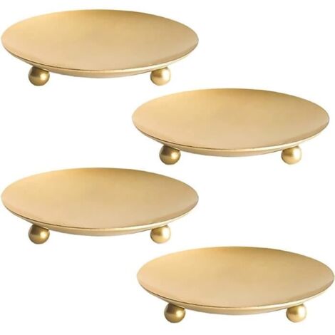 Bougeoirs,4 PCS Bougeoir Ronds en MéTal Bougeoir, Bougeoir Fer Forgé Bougies ParfuméEs CandéLabre DéCoratif Support De Bougie (1/4)
