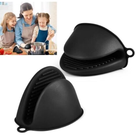 Gants de four - Cuisine - Silicone - Antidérapants - Isolés - Noir (1/4)