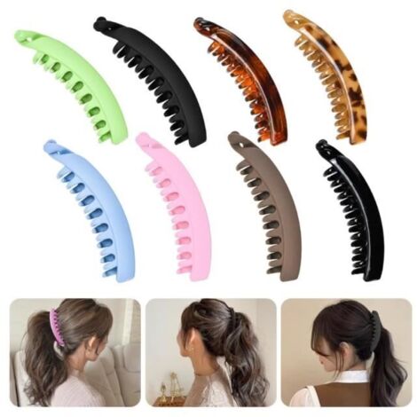 8 PCS Pince Cheveux Femme Pince Cheveux Antidérapante Pince Cheveux Double Dent Barettes Cheveux Femme Noir Pince a Cheveux Griffe (1/4)
