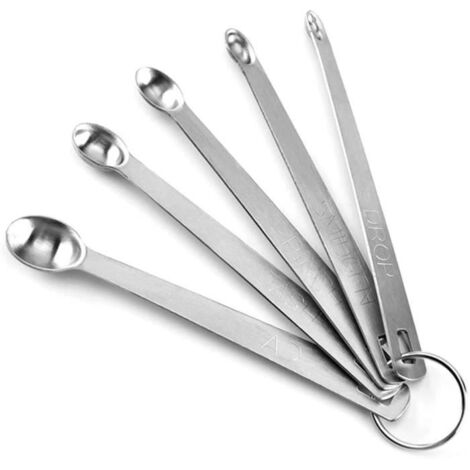 Cuillère à mesurer - Spoons Set - Acier inoxydable - 5 pièces - Design de porte-clés (1/4)