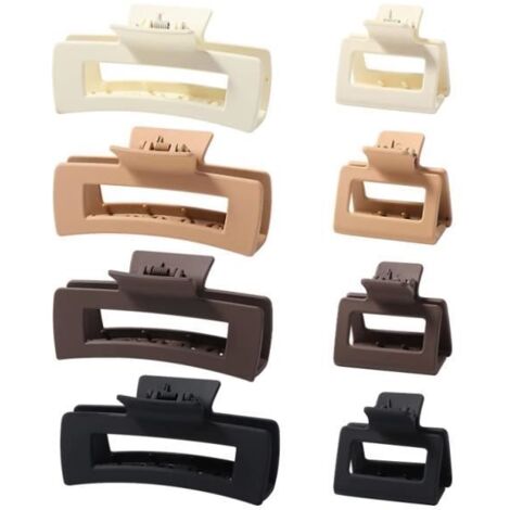 Lot de 8 Pinces à Cheveux - Accessoires de Coiffure - 4 Couleurs Différentes - Pour Cheveux Épais - Femme (1/4)