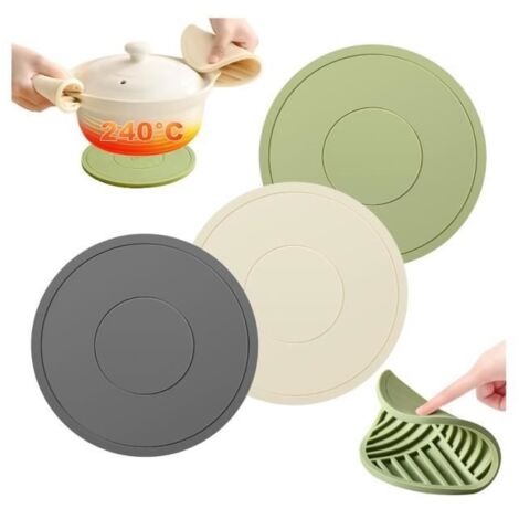 3 Pièces Dessous de Plat en Silicone, 16cm Dessous Plat Silicone Original, Tapis en Silicone Multifonction, Plaque Ronde ,wj (1/4)