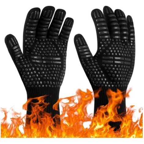 Gants de Barbecue - Anti-Chaleur 800°C - Antidérapants - Flexibles - Design à Cinq Doigts (1/4)