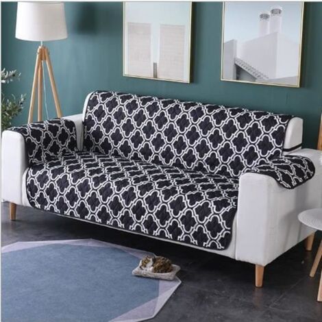 Luxe matelassé Chaise, Housse de Canapé Matelassée pour Animaux Protège 3 Places (167-190CM) Noir (1/4)