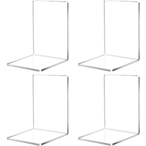 Serre-Livres - Acrylique - Transparent - Lot de 4 - Dimensions 18,5x12,5x12,5 cm - Durable et Stable (1/4)
