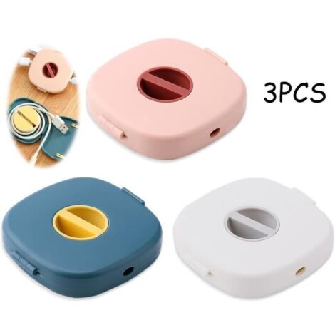 Clips de Câble,Enrouleur de câble,serre-câble d'écouteurs,support de câble de données,organisateur de Câble de chargement USB(3pcs) (1/4)