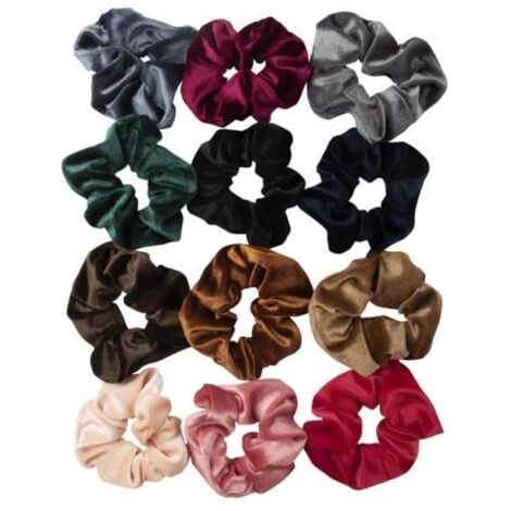 chouchou cheveux (Lot de 12), chouchou cheveux femme premium en soie élastique et filles, accessoires pour cheveux (1/4)
