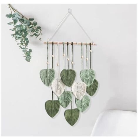 Tenture Murale,Deco Murale Tenture,Gland Fait Main Feuille Tapisserie Pour le Salon, La Chambre, Le Mariage, yd (1/4)