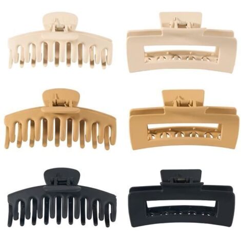Pince à Cheveux - Lot de 6 - Anti-Dérapante - Pour Cheveux Épais et Fins - Accessoires de Mode - Haute Qualité (1/4)