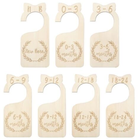 Séparateurs de Penderie pour Bébé,Séparateurs de Garde Robe Organisateur Vêtements pour Tout-petits du Nouveau-né à 24 Mois,7 Pièces (1/4)
