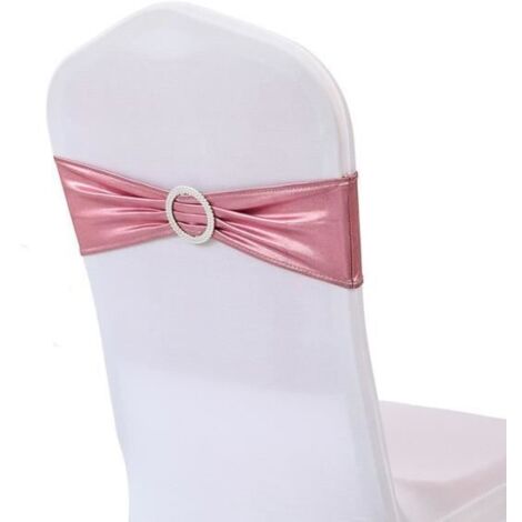 Nœuds de Chaise Extensible - Non spécifié - Poudre de rose - 10 pièces - Élasthanne - Mariage (1/4)