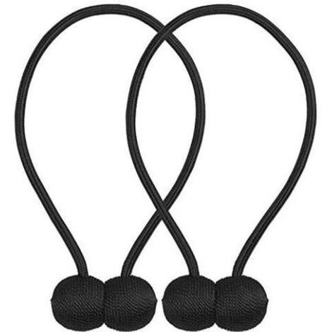 Embrasses à Rideaux - Aimantée - Noir - 2 Pack - Aucun Perçage - Design Élégant