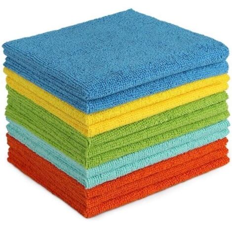 Lot de 12 Chiffons de Nettoyage en Microfibre, Torchons Lavette Microfibre Ménage Plus Doux, Plus Absorbants, Non Pelucheux, Maison (1/4)