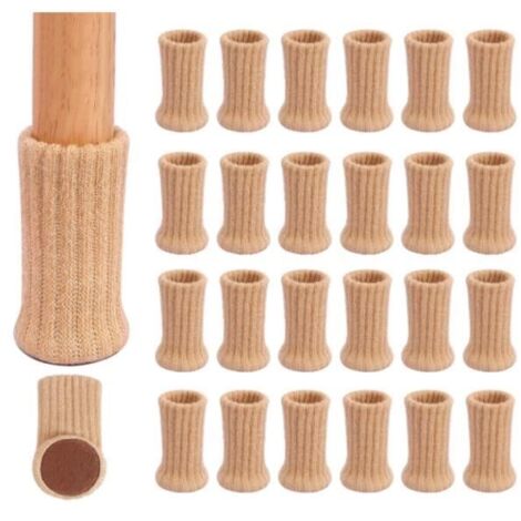 Chaussettes de Meubles - Non spécifié - 24 Paires - Antidérapantes - Lavables en Machine - Marron (1/4)