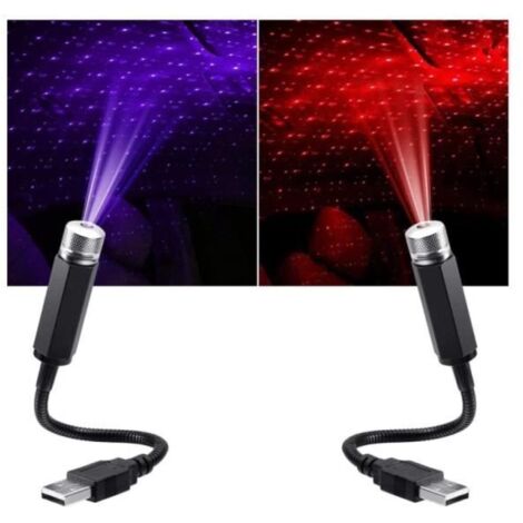 2Pcs USB Durable Mini Star Projection Light,LED Car Roof Star Night Light Projector,Portable Atmosphere Decorations Lamp, (1/4)