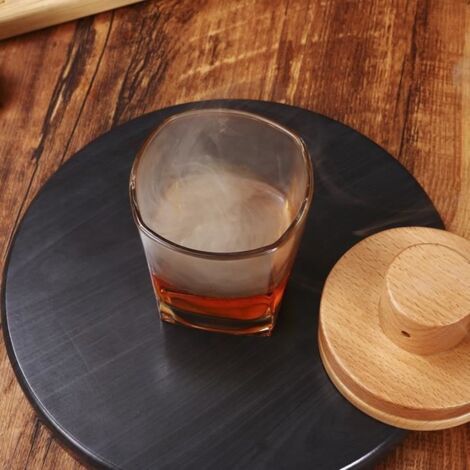 SHAKER - AGITATEUR - SET COCKTAIL 1 Set Cocktail Smoker Retro Handmade Wood Feu whisky Whisky style-Burlywood1 (1/4)