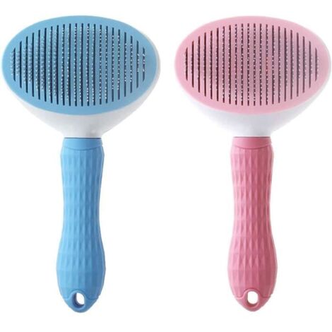 Brosse d'épilation - Acier inoxydable - Effet de massage - Rose et bleu - 2 pièces (1/4)