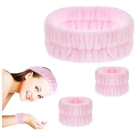 Ensemble de bandeaux de spa - Microfibre polaire - Réglables - Absorbants - Doux et moelleux (1/4)