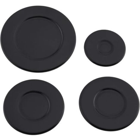 1 lot de capuchons de rechange pour cuisinière à gaz - Noir - Compatible avec les brûleurs à gaz (55/75/75/100 mm) (1/4)