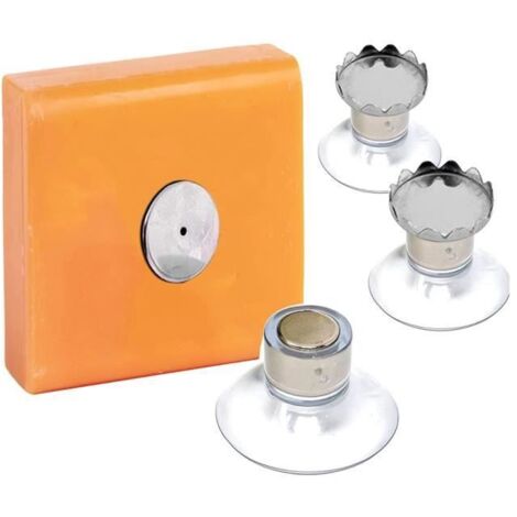 Porte Savon - Magique - Lot de 3 - Aimanté - Ventouse Puissante - Sans Perçage (1/4)