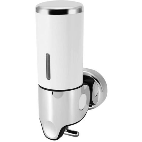 Distributeur de savon liquide mural 500ml Salle de bain douche Cuisine Hôtel (Blanc) (1/4)