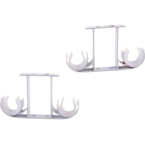 Support de Tringle à Rideau - Non spécifié - Double Support Mural - Métal - 14 x 8 cm - Blanc (1/4)