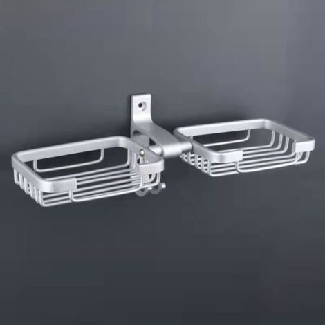 Porte-Savon,Étagère de salle de bains Douche Organisateur Rack De Stockage En Alliage D'aluminium Fixé au Porte-Savon Porte-Douche (1/4)