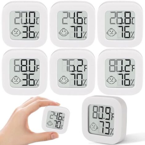 6pcs Mini Thermomètre Hygromètre-Digital Thermo HygromèTre Fonction ℃ / ℉,Moniteur Température Termometre Maison (1/4)
