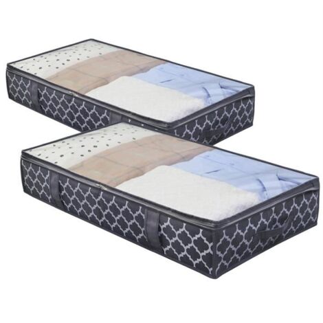 Sac de Rangement sous Lit - Non-Tissé - Lot de 2 - 85L - Pliable - Résistant à l'humidité (1/4)