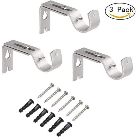 Support mural réglable pour tringle à rideau Ruesious 3pcs Supports de Tringle à Rideau Rod (1/4)