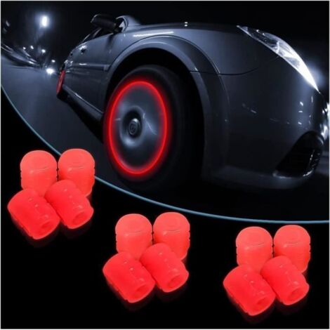 Bouchon de Valve Pneu - Universel - Fluorescent - 12 Pcs - Étanchéité Améliorée - Protection Contre la Corrosion (1/4)
