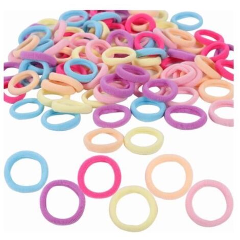 100 Pcs Elastique Cheveux Enfant Fille, Mini Chouchou Cheveux Bébé Élastiques Mini Chouchous Coloré pour Enfants Bébé Filles (1/4)
