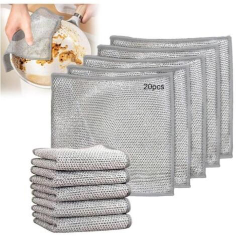 20 Pièces Chiffons Torchon Multifonctionnel Anti Rayure Convient pour Les Milieux Humides Et SecsChiffon De Nettoyage pour Fils (1/4)