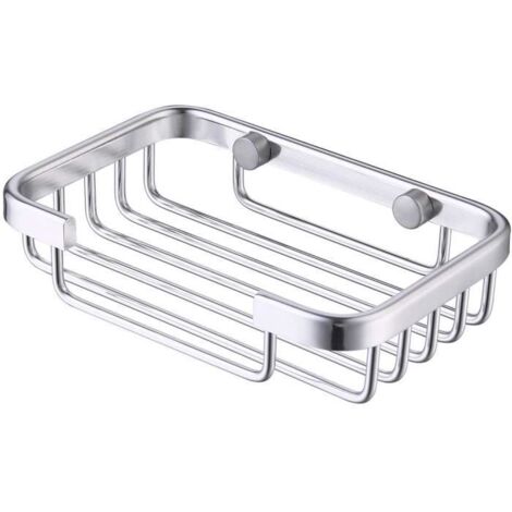 Porte Savon Mural - KES - Aluminium - Argent - Résistant à la rouille - Compact (1/4)