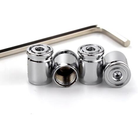 Bouchons de Valve de Pneu - Antivol - Universel - Cuivre - Résistant à l'Oxydation - 4 Pièces (1/4)