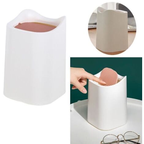 poubelle de Bureau,Mini Poubelle de Table avec Couvercle,Poubelle Chambre à Coucher avec Couvercle pivotant,pour Cuisine,vanité (1/4)