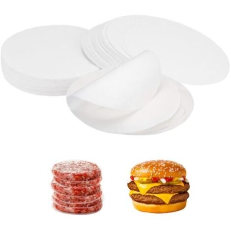 500 Pièces Disques à Burger, 11 cm, Feuilles Papier Antiadhésive pour Presse à Steak Haché, Papier Steak Haché Papier Antiadhésif