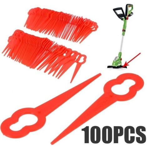 Lot de 100 Lames en Plastique de Rechange pour Coupe Bordure Florabest LIDL Gros Trou 12mm Petit Trou 7mm (1/4)