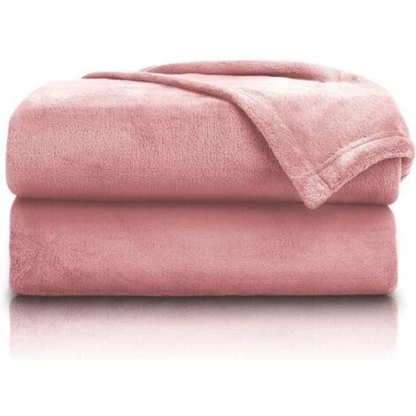 Couverture - Non spécifié - 150 x 200 cm - Rose - Synthétique - Lavable en machine (1/4)