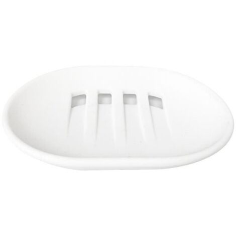 2 Porte Savon en Silicone avec Drainage, Boite Savon Antidérapant et Portable, Porte Savon Salle de Bain, Douche, Gris et Blanc) (1/2)