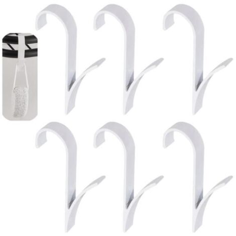 Crochets de salle de bain - Non spécifié - Lot de 6 - Aluminium - Blanc - Résistant à la corrosion (1/4)