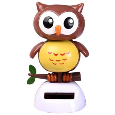 Figurine Solaire - Hibou - Dansant - Décoration de Voiture - Matériaux Premium - Énergie Solaire (1/4)