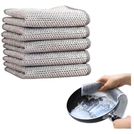 Chiffons de nettoyage multi-usages - Lot de 5 - 20 x 20 cm - Synthétique - Absorbant (1/4)