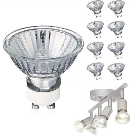 Ampoules Halogènes GU10 - Blanc Chaud 2700K - Lot de 8 (1/2)