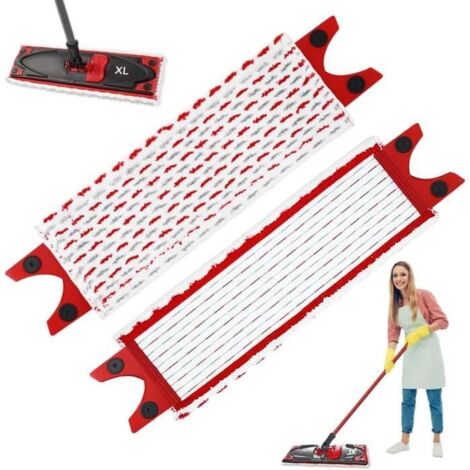 Recharge pour balai serpillière - Generic - UltraMax XL - Microfibre - 51x14 cm - Rouge (1/4)