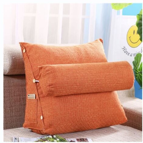 Coussin de chaise triangulaire en lin orange - Marque - Modèle - Ergonomique - Déhoussable - Haute densité (1/2)