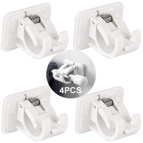 Support de tige - Auto adhésif - 4 pièces - Plastique - Salle de bain - Contemporain (1/4)