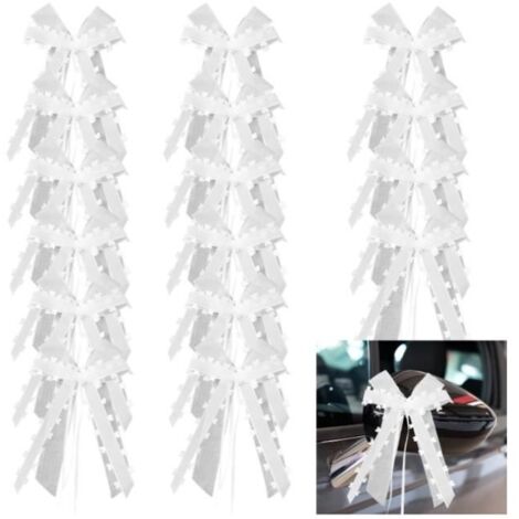 Décoration Voiture Mariage - Non spécifié - 30 Pièces - Ruban Polyester - 20x10cm - Blanc (1/4)